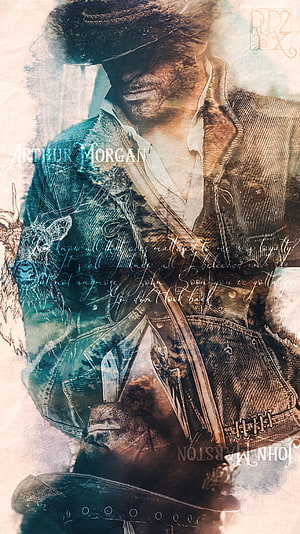 Arthur Morgan and John Marston Watercolor Artwork from Red Dead Redemption HD phone wallpaper