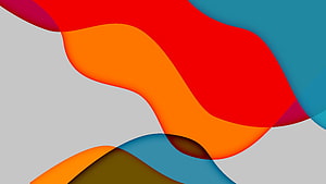 Vibrant Abstract Wave Design with Layered Colorful Shapes on Gray Background HD wallpaper