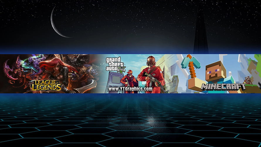 Gaming Banner Featuring League of Legends, Grand Theft Auto, and Minecraft Artwork HD wallpaper