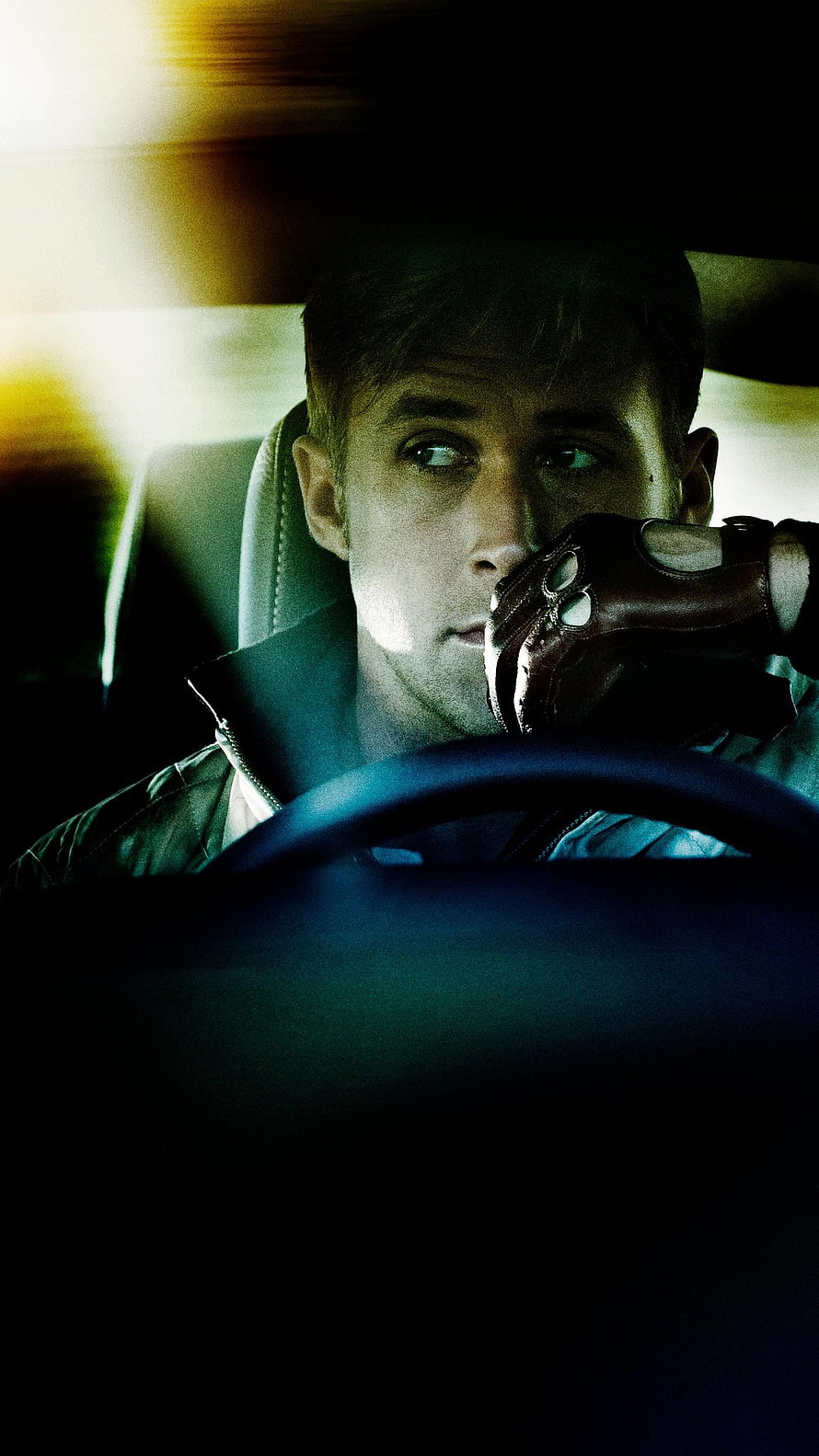 Ryan Gosling in Drive 2011 Cinematic Car Scene with Leather Gloves HD phone wallpaper