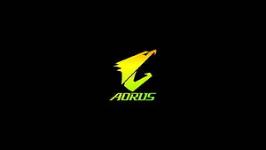 AORUS Gaming Brand Logo with Gradient Eagle Emblem on Black Background HD wallpaper