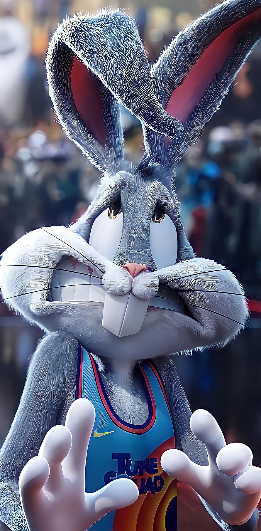 Bugs Bunny in Tune Squad Jersey with Arms Crossed and Hands Forward HD phone wallpaper