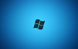 Windows 7 Logo on Blue Gradient Background Minimalist Desktop Wallpaper HD wallpaper