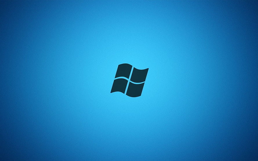 Windows 7 Logo on Blue Gradient Background Minimalist Desktop Wallpaper HD wallpaper