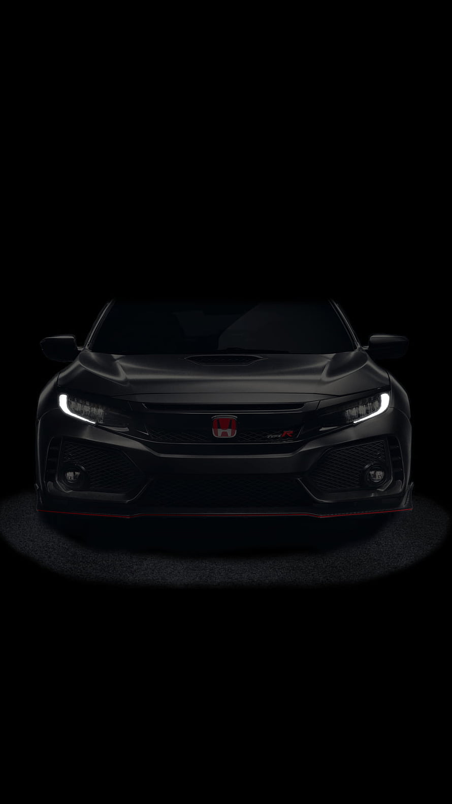 Honda Civic Type R Front View in Dark Studio Setting HD phone wallpaper
