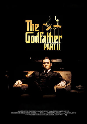 The Godfather Part II Movie Poster Featuring Marlon Brando in a Dark Suit HD phone wallpaper