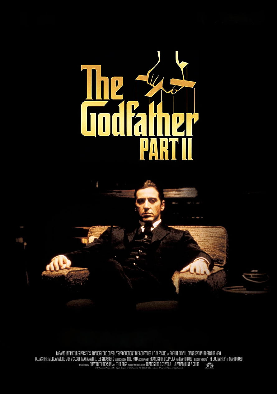 The Godfather Part II Movie Poster Featuring Marlon Brando in a Dark Suit HD phone wallpaper