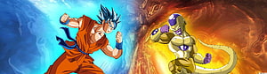Dragon Ball Super Goku Blue and Golden Frieza Epic Battle Clash HD wallpaper
