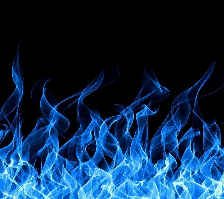 Vibrant Blue Flame Abstract Art on Black Background HD wallpaper
