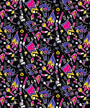 Spamton NEO Abstract Geometric Pattern with Neon Shapes on Black Background HD phone wallpaper