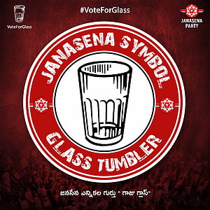 JanaSena Party Glass Tumbler Election Symbol Campaign Graphic HD phone wallpaper