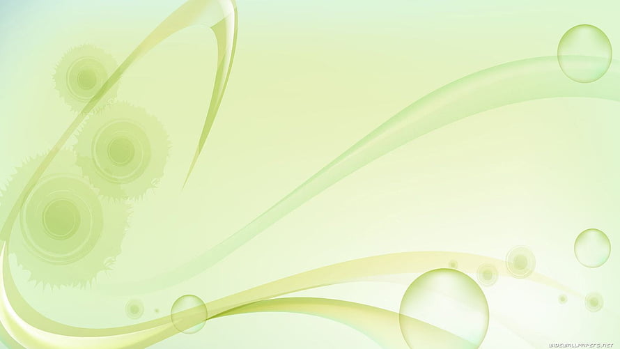 Soft Green Abstract Waves with Bubbles and Circular Patterns HD wallpaper