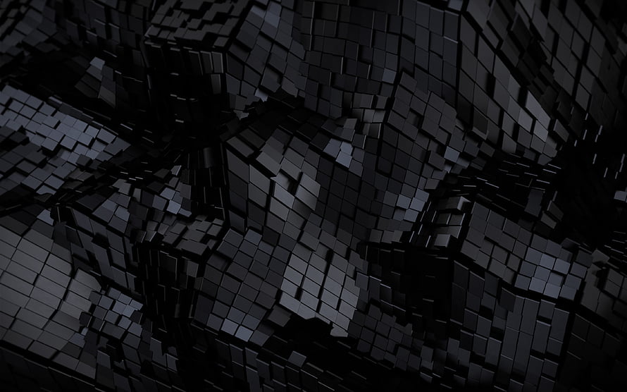 Dark 3D Geometric Cube Pattern with Wavy Abstract Texture HD wallpaper