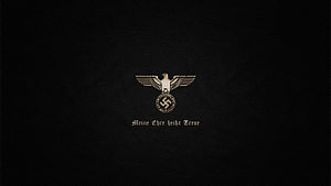 German Imperial Eagle Emblem on Black Leather with Gothic Text, Nazi , Amazing High Resolution Nazi & Background, German Eagle HD wallpaper