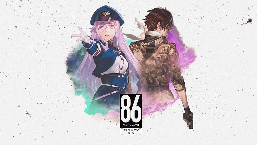 86 Eighty-Six Anime Key Visual Featuring Two Characters in Military Attire HD wallpaper