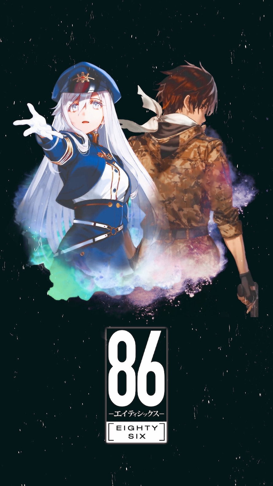 Anime Artwork of Lena and Shin from the Series 86 Eighty Six HD phone wallpaper
