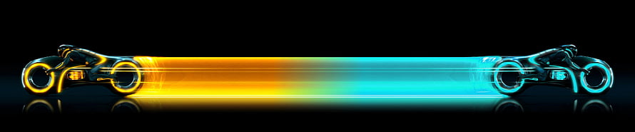 Neon Futuristic Motorcycles with Vibrant Light Trails on Black Background HD wallpaper