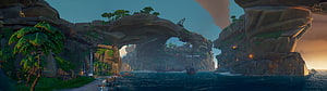 Tropical Island Caves and Waterfall in Sea of Thieves Animated Landscape HD wallpaper