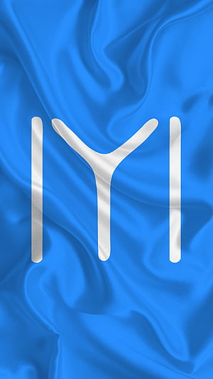 IYI Party Flag with White Symbol on Blue Fabric Background HD phone wallpaper