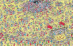 Where's Waldo Extremely Hard Search Puzzle with Crowded Crowd and Hidden Character HD wallpaper