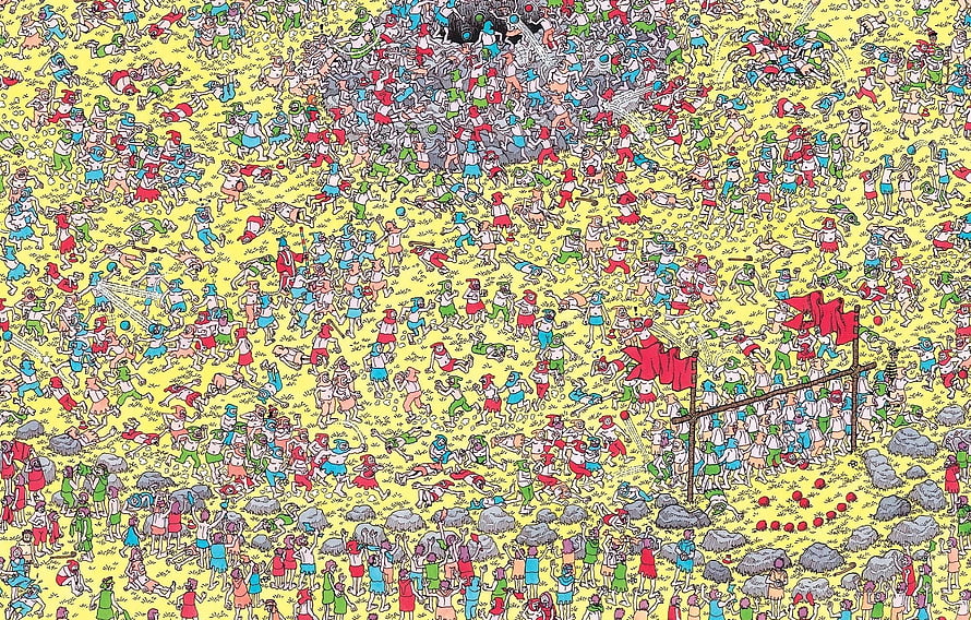 Where's Waldo Extremely Hard Search Puzzle with Crowded Crowd and Hidden Character HD wallpaper