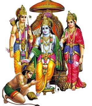 Lord Rama Darbar with Sita, Lakshmana, and Hanuman in Traditional Indian Art, In defence of Lord Ram – Part 4 - Yoga For Modern Age, Ram Darbar HD phone wallpaper
