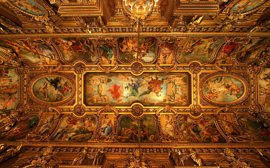Sistine Chapel Ceiling Frescoes and Ornate Gold Gilded Interior HD wallpaper