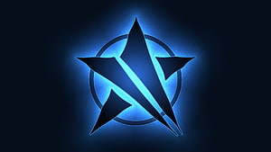 PUBG Mobile Blue Glowing Star Emblem Logo on Dark Background HD wallpaper