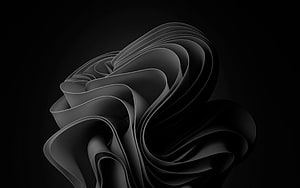 Windows 11 Dark Abstract Flowing Ribbon Wallpaper HD wallpaper
