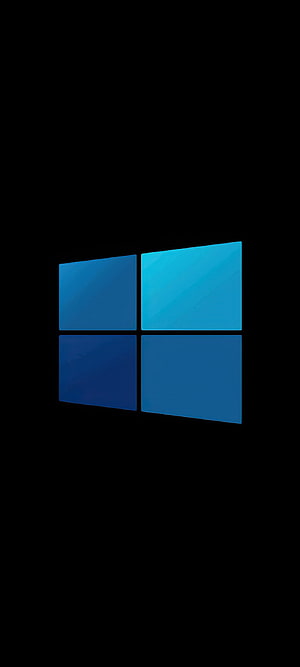Microsoft Windows Blue Logo on Black Background Minimalist Design HD phone wallpaper