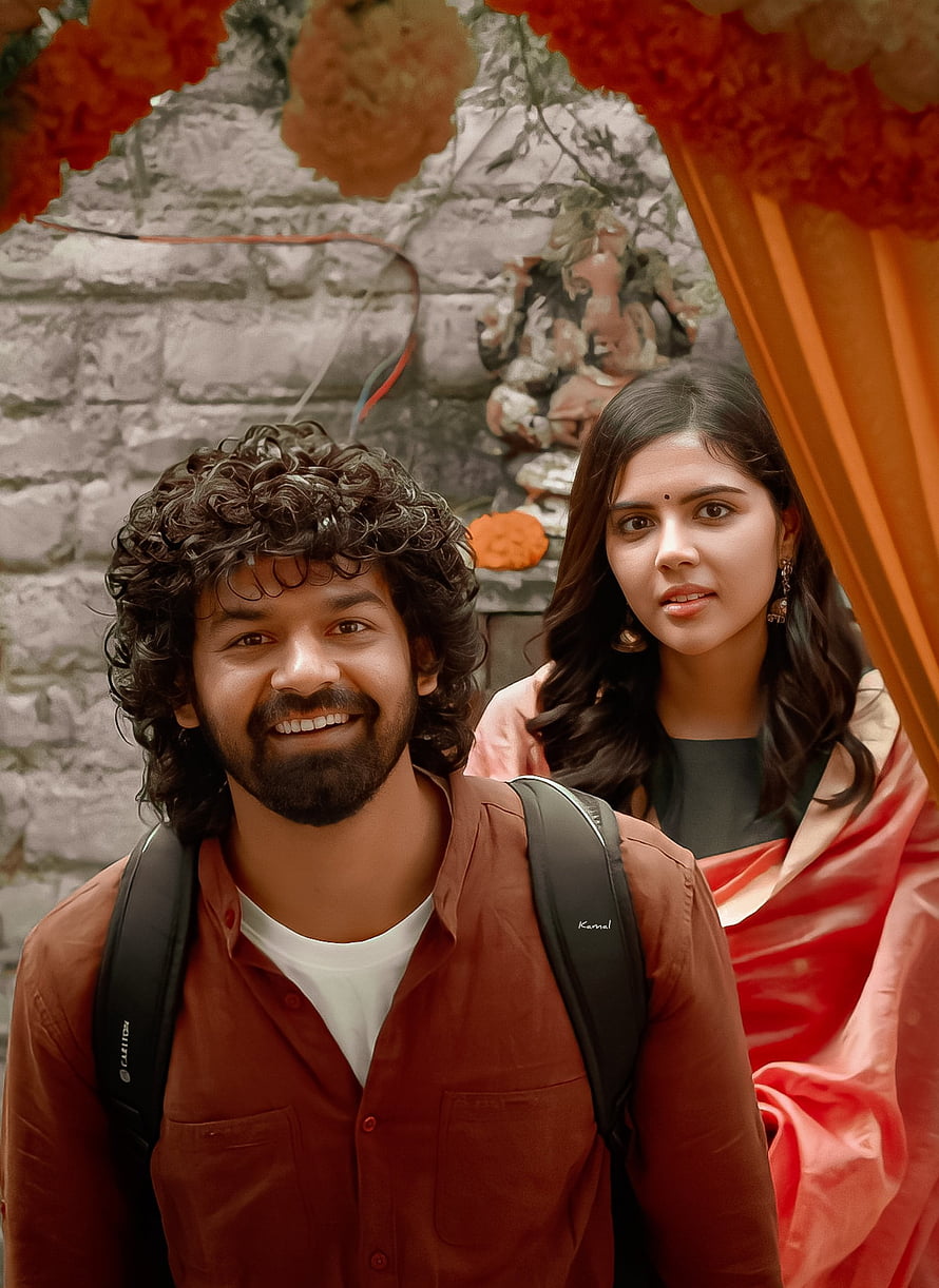 Hridayam Movie Poster Featuring Nithya Menen and Pranav Mohanlal in Warm Tones HD phone wallpaper