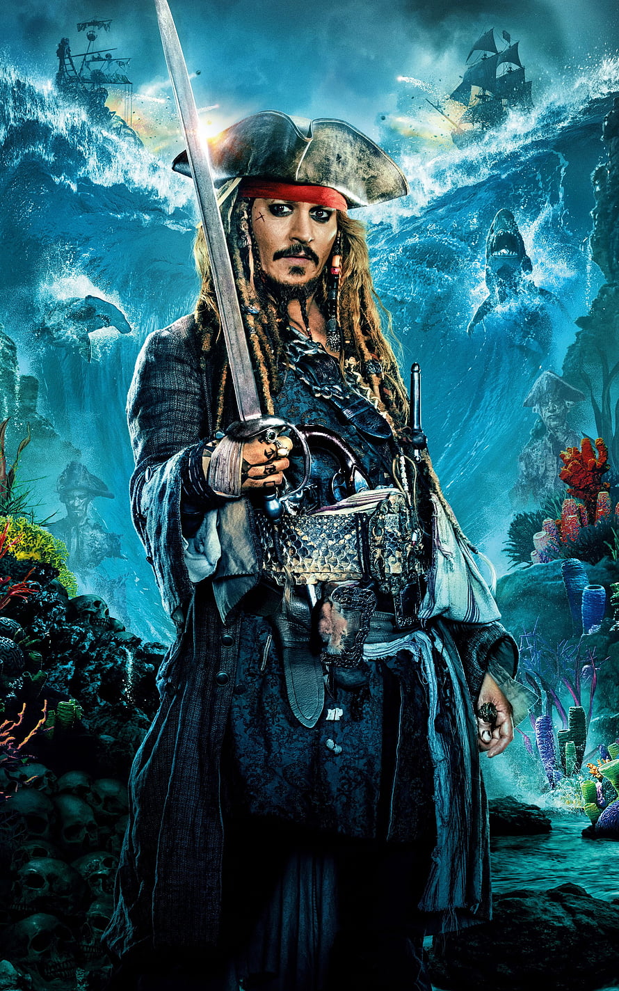 Captain Jack Sparrow from Pirates of the Caribbean: Dead Men Tell No Tales HD phone wallpaper