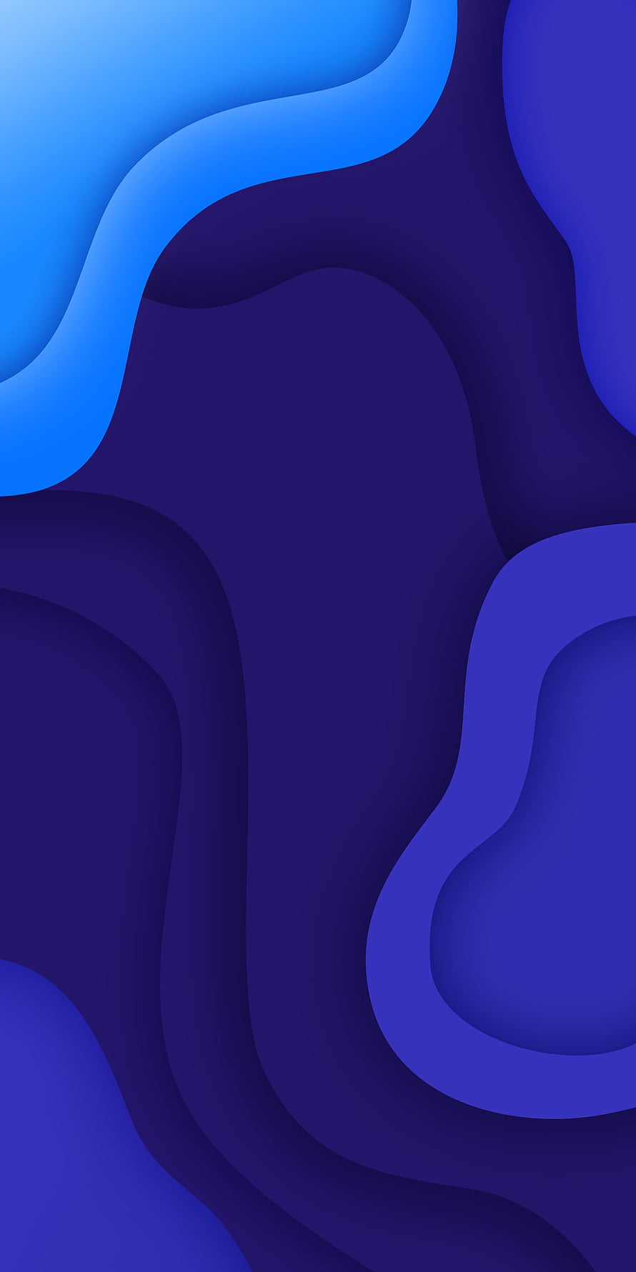 Abstract Blue Layered Paper Cutout Minimalist Phone Wallpaper HD phone wallpaper