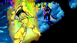 Dio and Jotaro Confrontation in Jojo's Bizarre Adventure Anime Style HD wallpaper