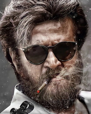 Rajinikanth in sunglasses with a lit cigarette and full beard HD phone wallpaper