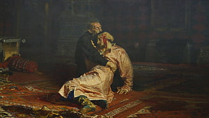 Ivan The Terrible And His Son Ivan by Ilya Repin Oil Painting HD wallpaper