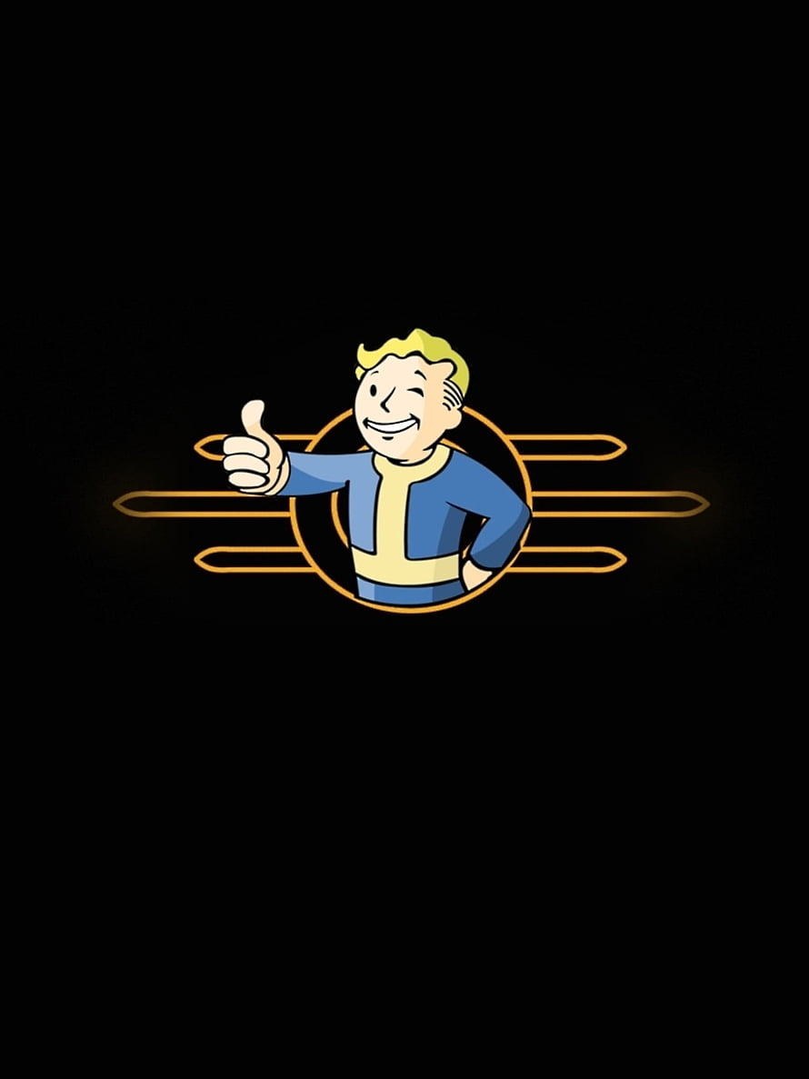 Vault Boy Giving a Thumbs Up on Black Background from the Fallout Video Game Series HD phone wallpaper