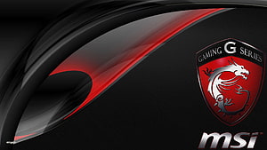 MSI Gaming Series Dragon Shield Logo on Black and Red Abstract Background HD wallpaper