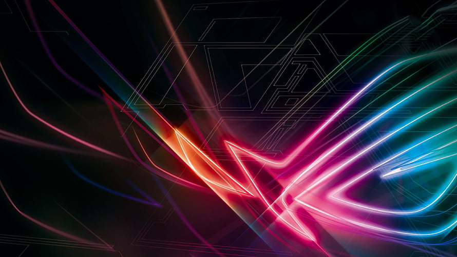 ASUS ROG Strix Neon Light Trails Abstract Gaming Wallpaper HD wallpaper