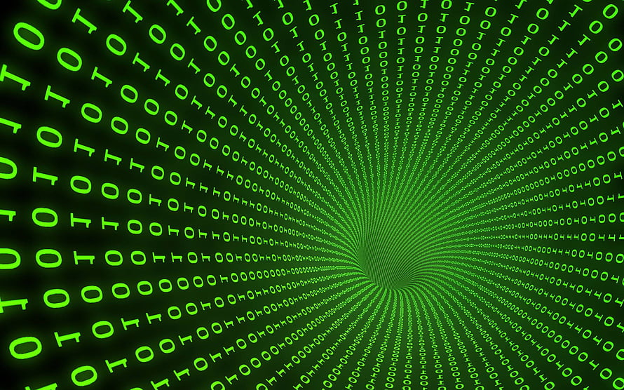 Green Binary Code Tunnel Inspired by The Matrix Digital Data Stream HD wallpaper