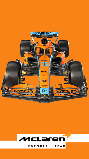 McLaren Formula 1 Race Car Front View with Orange and Blue Livery HD phone wallpaper