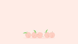 Minimalist Peach Illustration on Soft Pink Background HD wallpaper