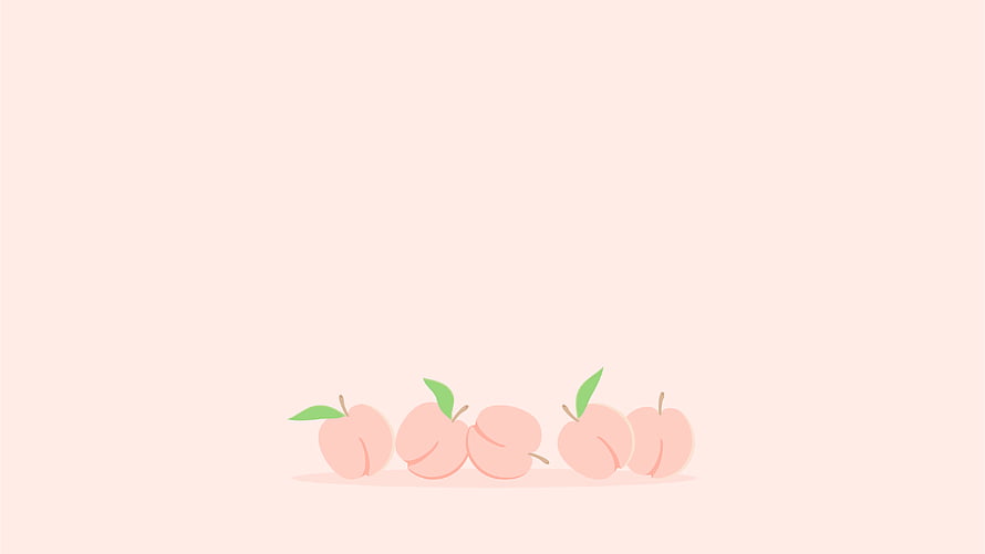Minimalist Peach Illustration on Soft Pink Background HD wallpaper