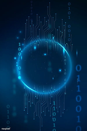 Futuristic Digital Network Sphere with Circuit Traces and Binary Code HD phone wallpaper