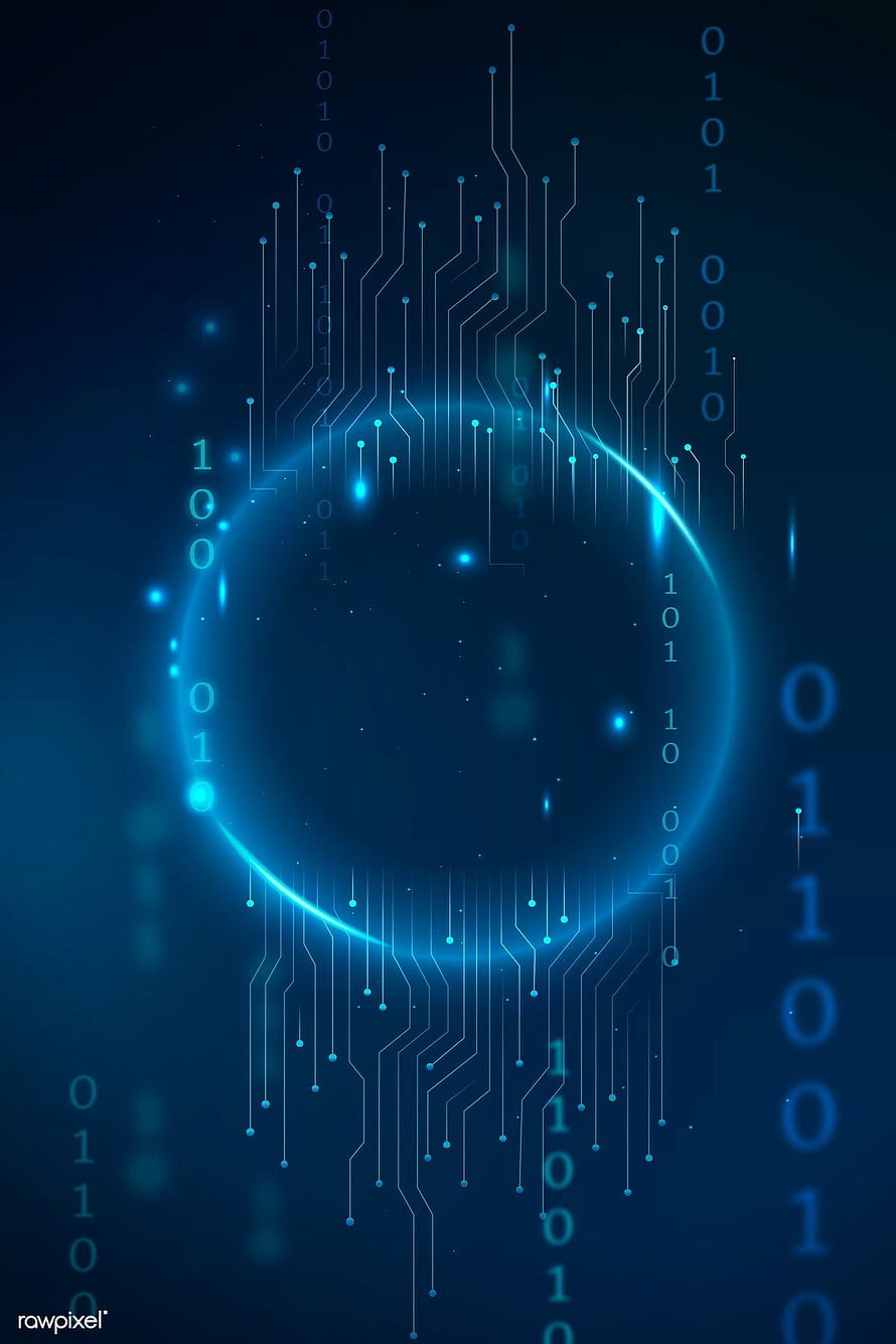Futuristic Digital Network Sphere with Circuit Traces and Binary Code HD phone wallpaper