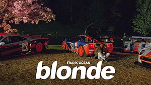 Frank Ocean Blonde Album Artwork with Supercars and Cherry Blossoms HD wallpaper