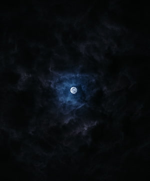 Full Moon Illuminating Dark Night Sky with Swirling Clouds HD phone wallpaper