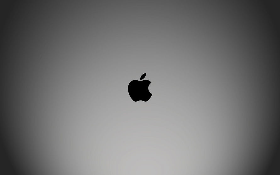 Minimalist Apple Logo on a Soft Gray Gradient Background HD wallpaper