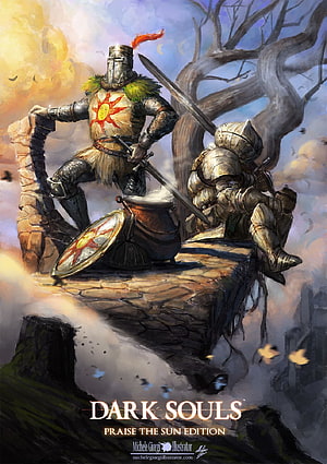 Dark Souls Praise the Sun Edition Fantasy Knight Illustration HD phone wallpaper