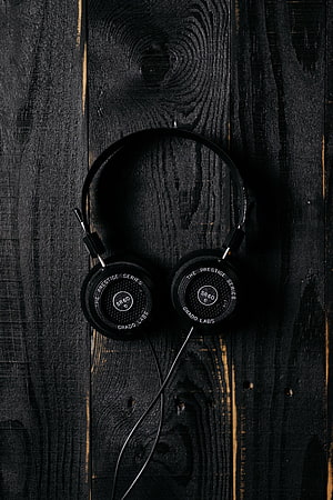 Sennheiser HD 600 Studio Headphones on Dark Wood Surface HD phone wallpaper